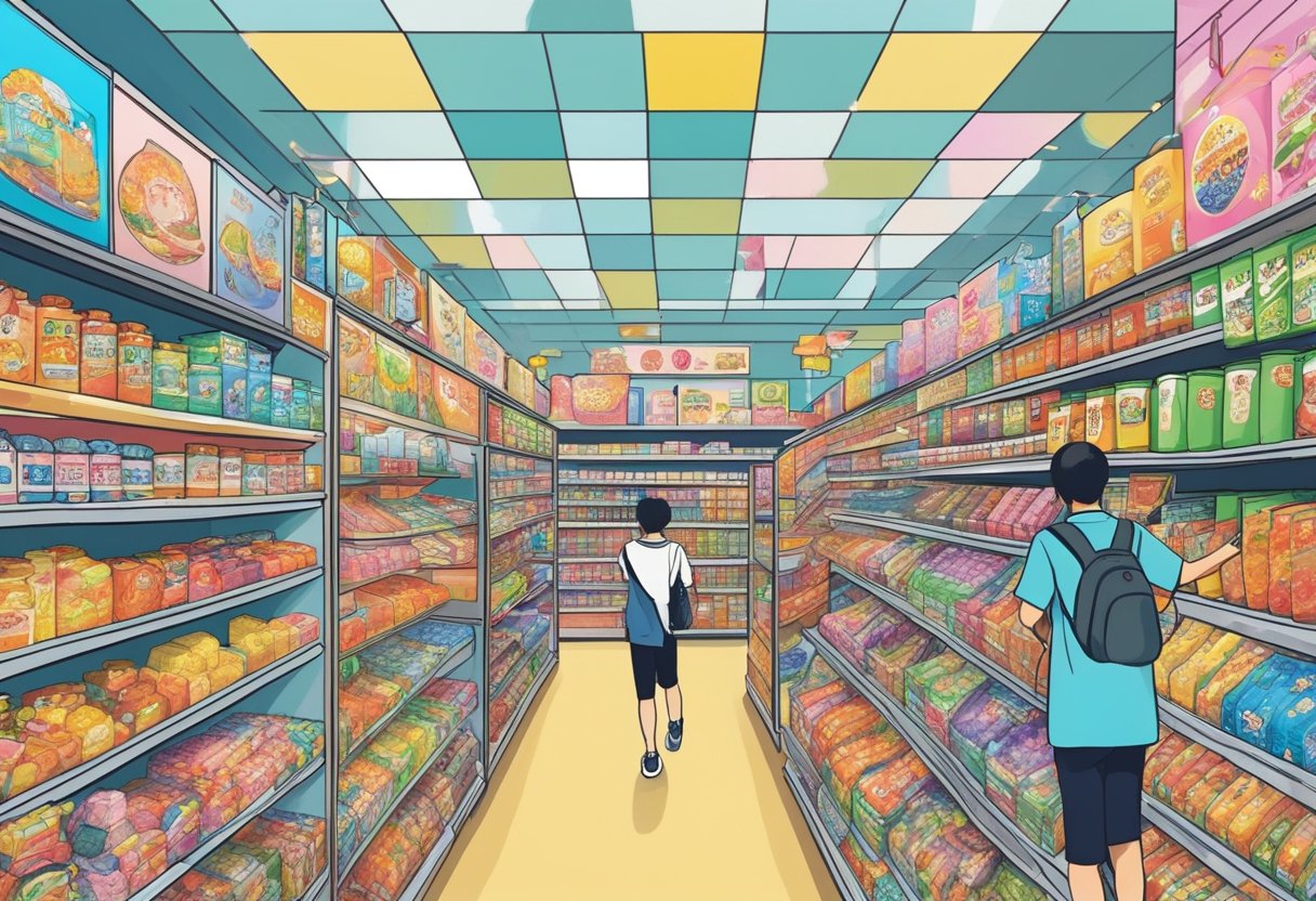 People wander through colorful aisles of Don Don Donki outlets in Singapore, browsing shelves filled with a variety of goods