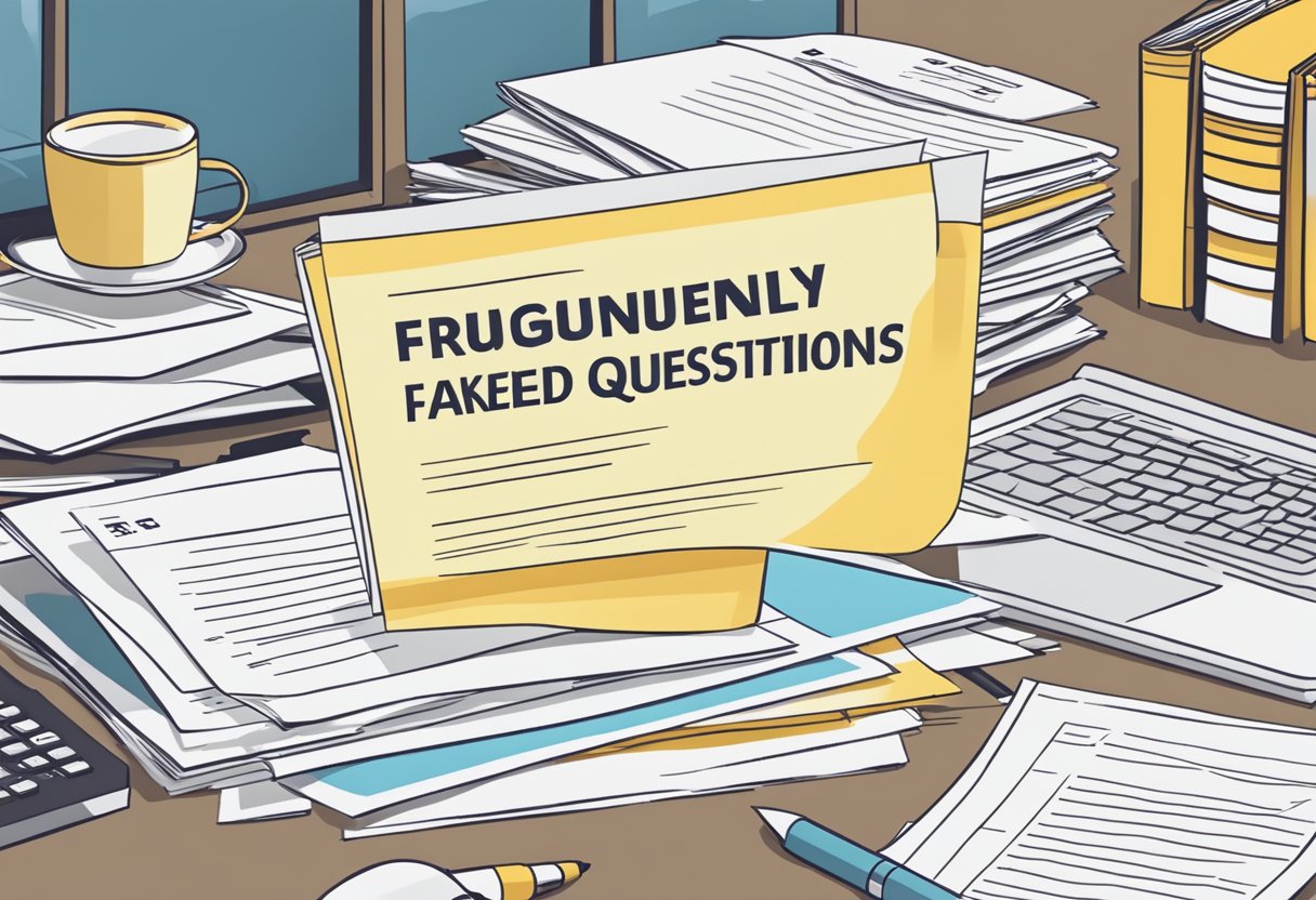 A stack of papers labeled "Frequently Asked Questions Singapore" scattered on a desk, with a computer screen showing a leaked document