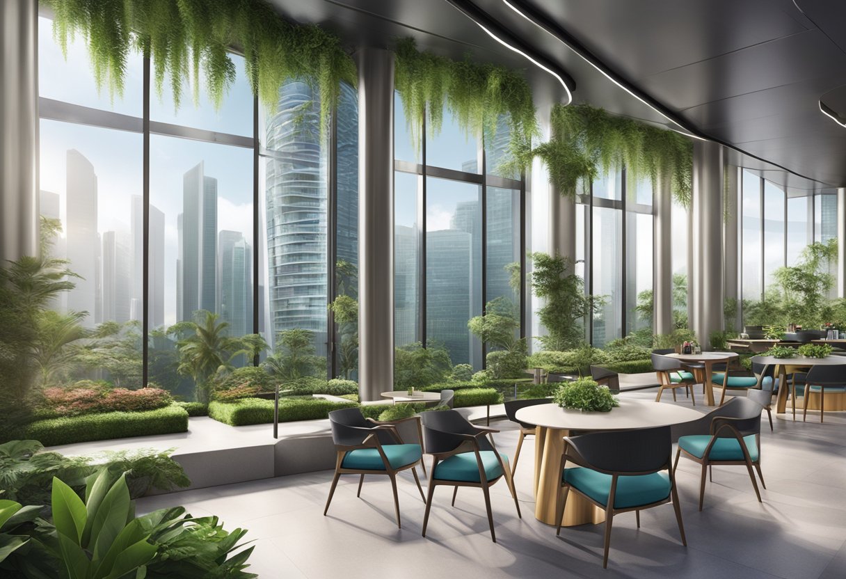 The Singapore Land Tower features modern architecture with lush greenery and accessible amenities