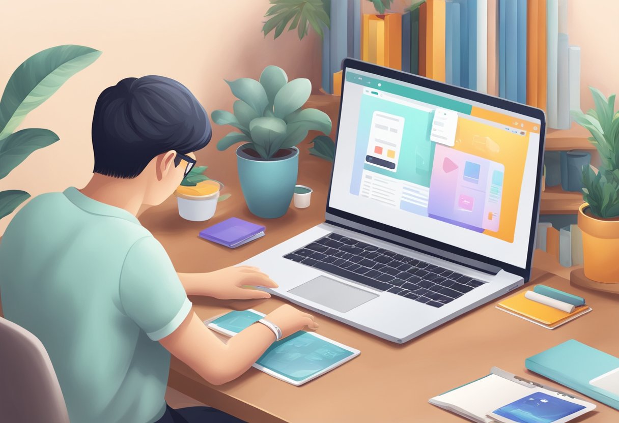 A person in Singapore opens their laptop, navigates to the Taobao website, and begins browsing various products available for purchase