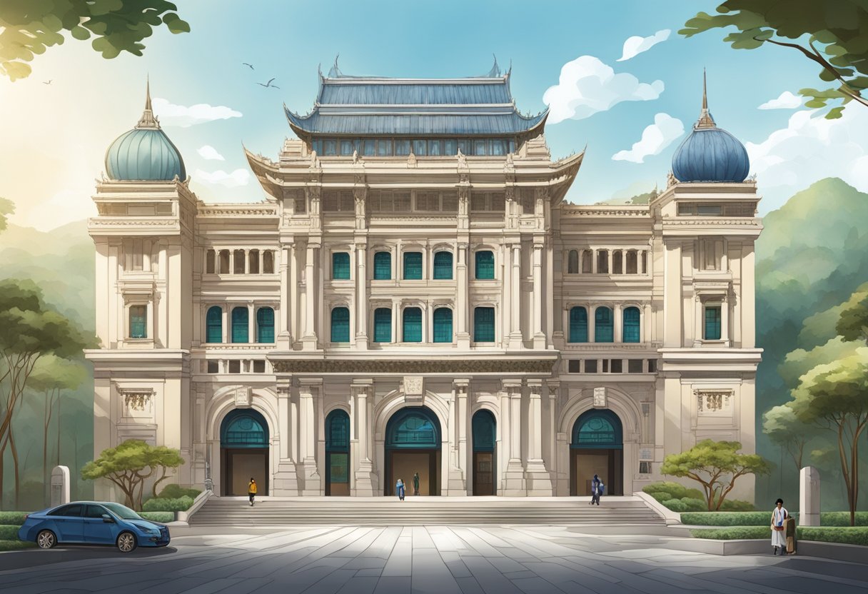 The grand entrance of Lee Kong Chian Natural History Museum, with its imposing architecture and intricate details, stands as a beacon of knowledge and wonder