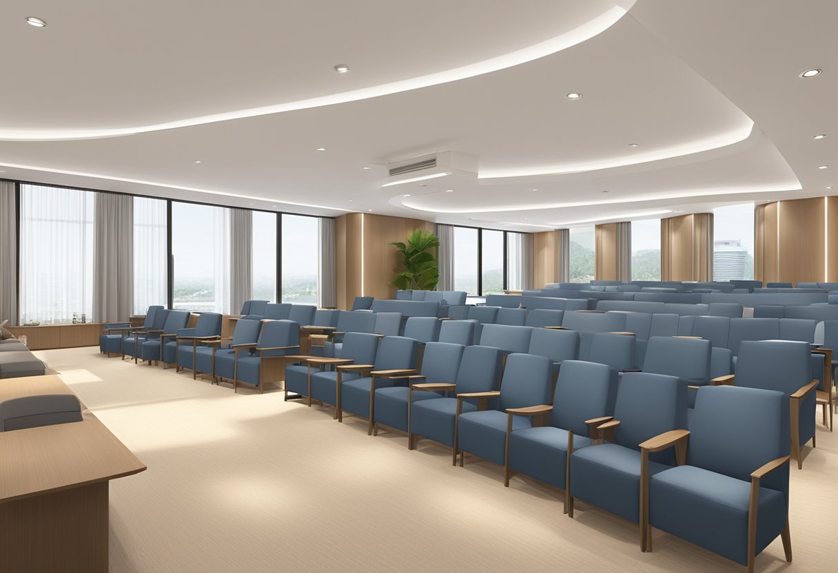 The Syariah Court in Singapore is a modern, spacious building with clean lines and a professional atmosphere. The courtrooms are equipped with state-of-the-art technology, and there are comfortable waiting areas for litigants and their families