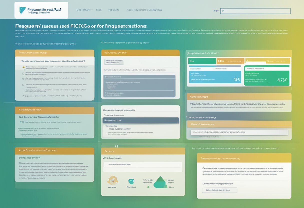 A computer screen displaying the "Frequently Asked Questions" page of FICO Singapore's website, with a list of questions and answers