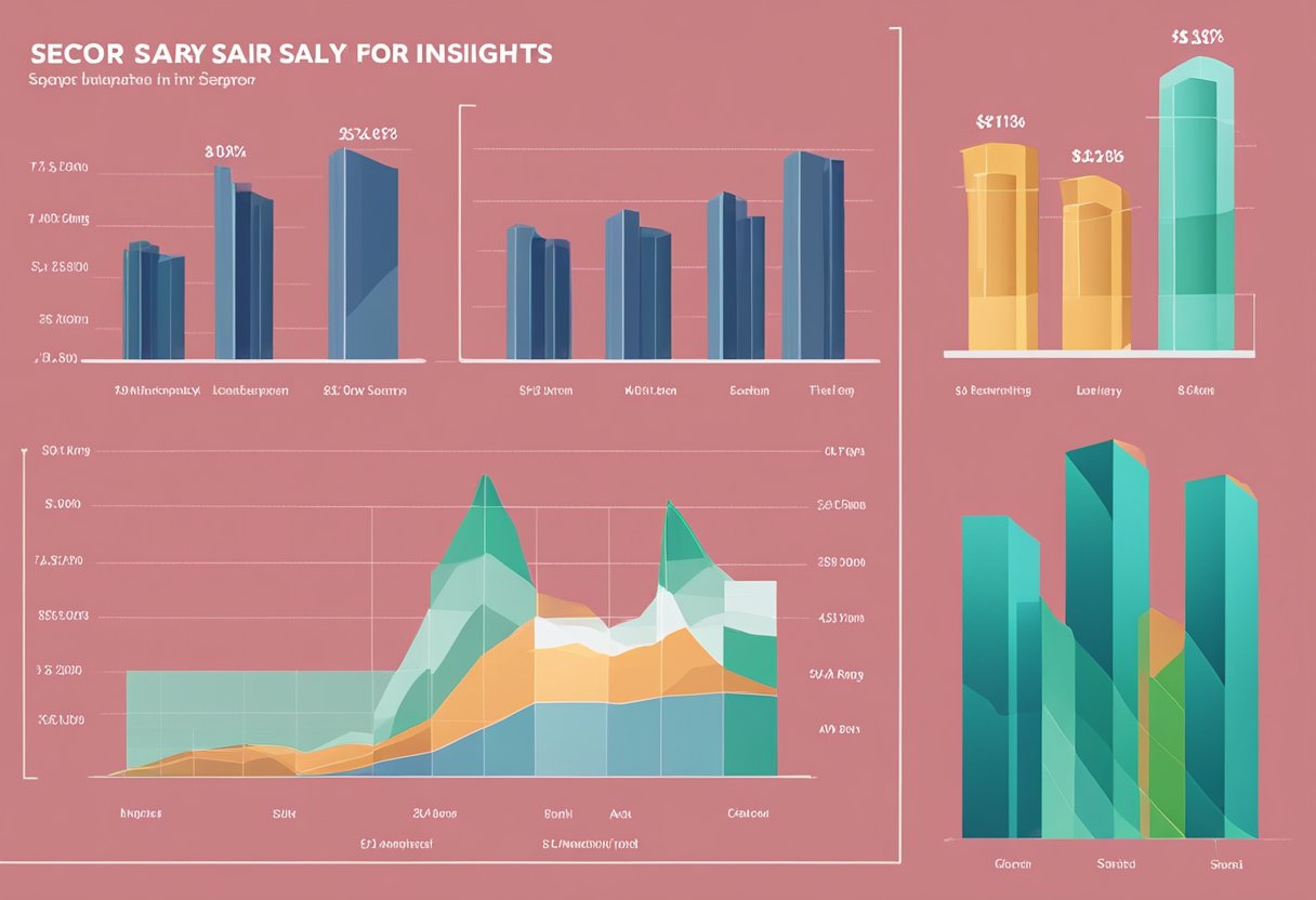 A bar graph showing sector-specific salary insights in Singapore