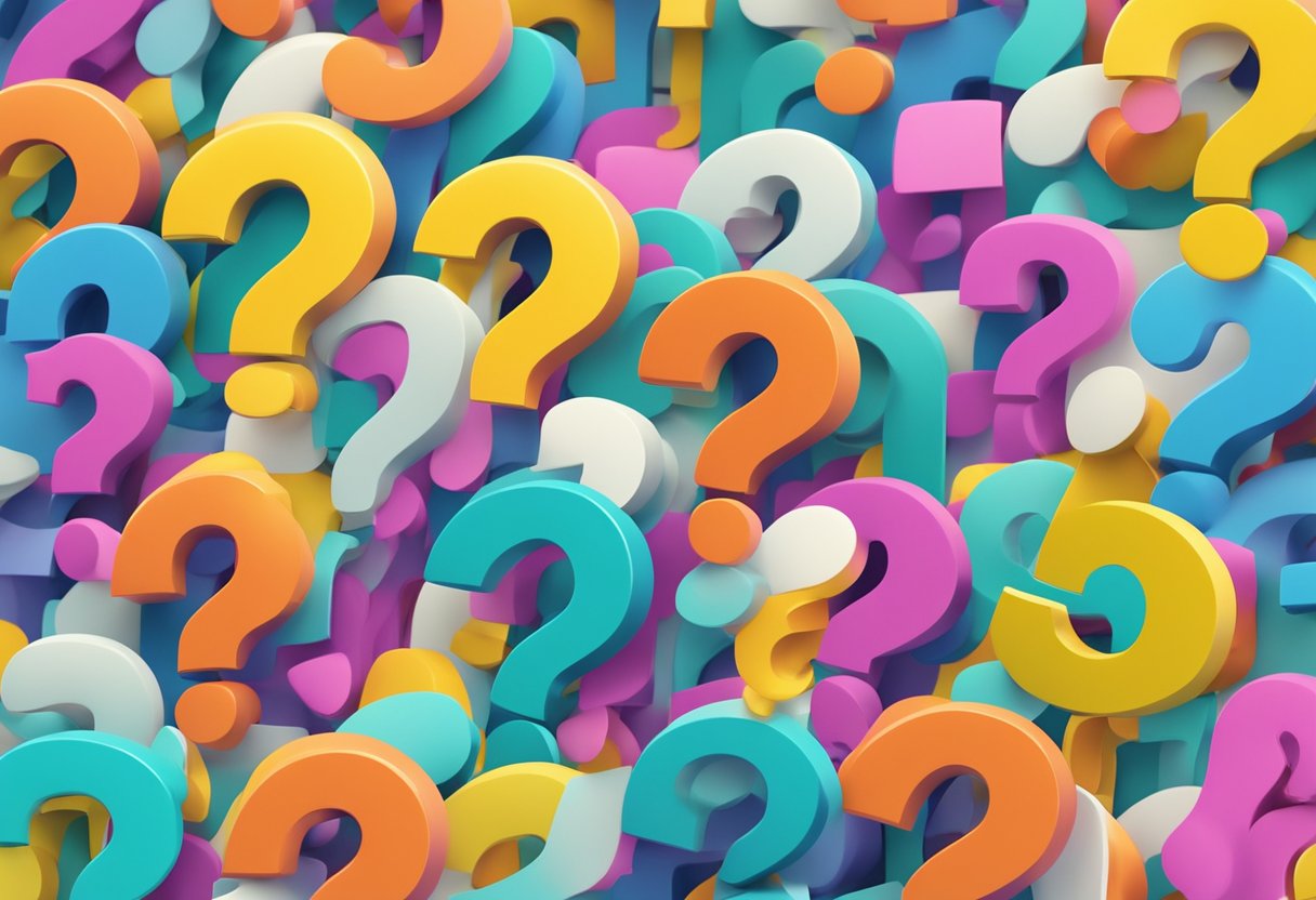 A colorful array of question marks and a bold "Frequently Asked Questions" sign against a modern backdrop