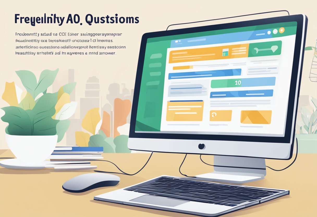 A computer screen displaying a website with the title "Frequently Asked Questions COE Singapore" and a list of questions and answers below