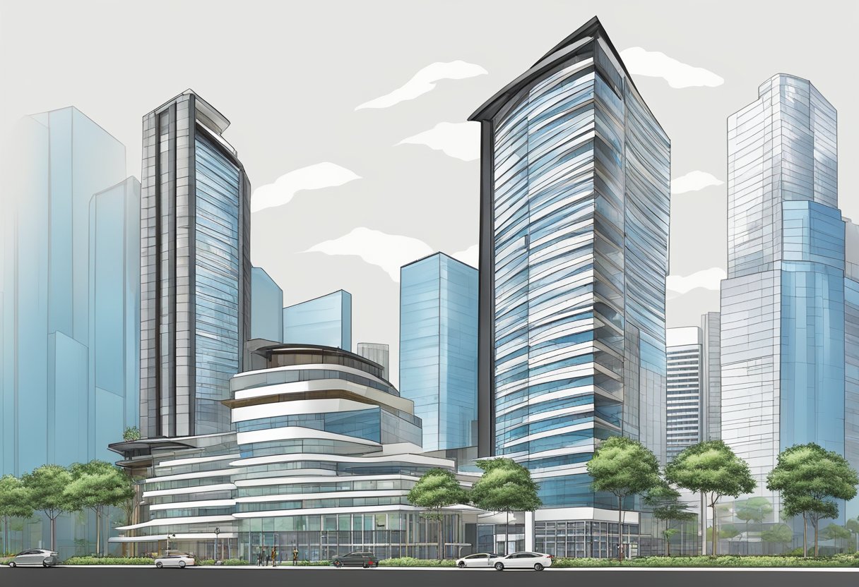 The ibis Singapore Novena stands tall against a backdrop of modern skyscrapers, with its sleek and contemporary architecture drawing the eye