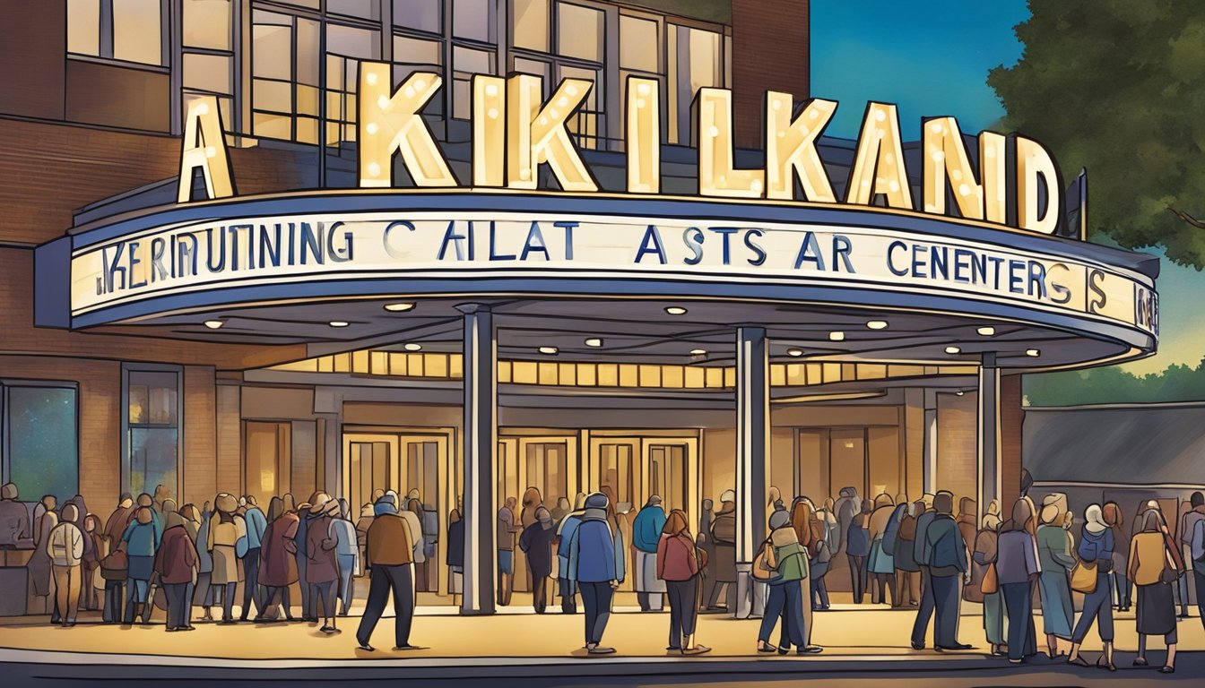 The Kirkland Performing Arts Center buzzes with activity, as patrons enter for a night of entertainment. The marquee glows with the names of upcoming shows, while the sound of music and laughter fills the air