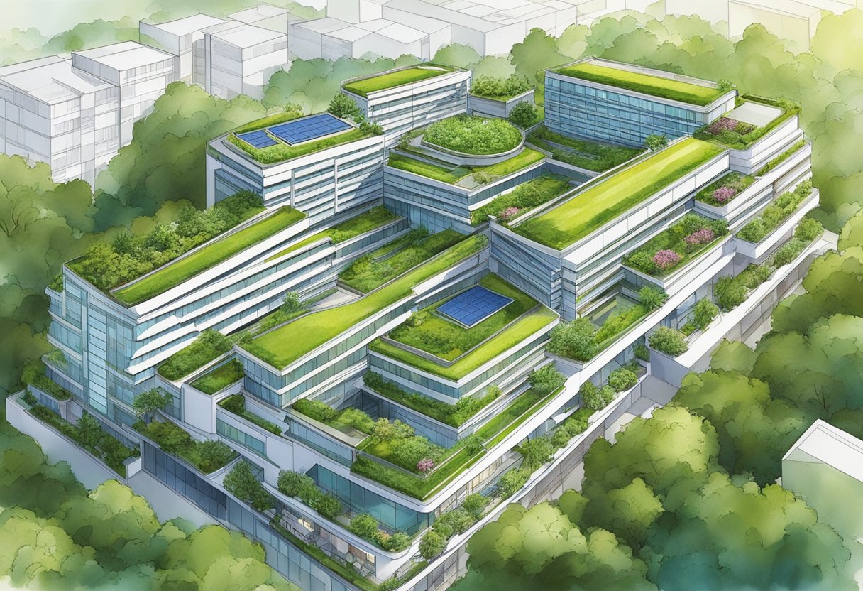The Park Royal Hotel in Singapore features a green rooftop garden and solar panels, showcasing sustainable practices. The unique architecture and lush surroundings make it a standout destination