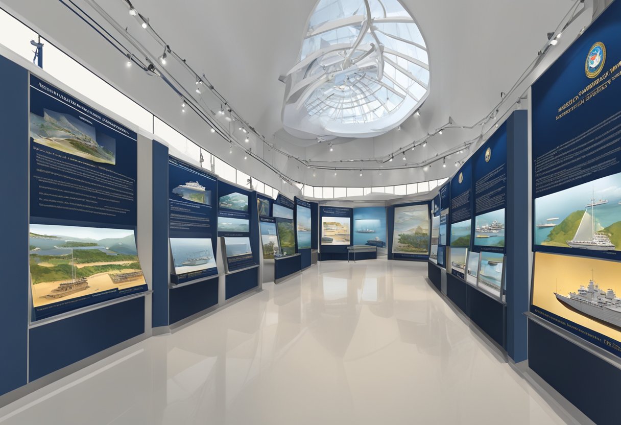 The navy museum features visitor services and information. Displays showcase the history and achievements of the Republic of Singapore Navy
