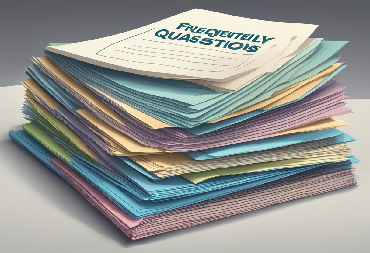 A stack of paper with "Frequently Asked Questions loan singapore" printed on top
