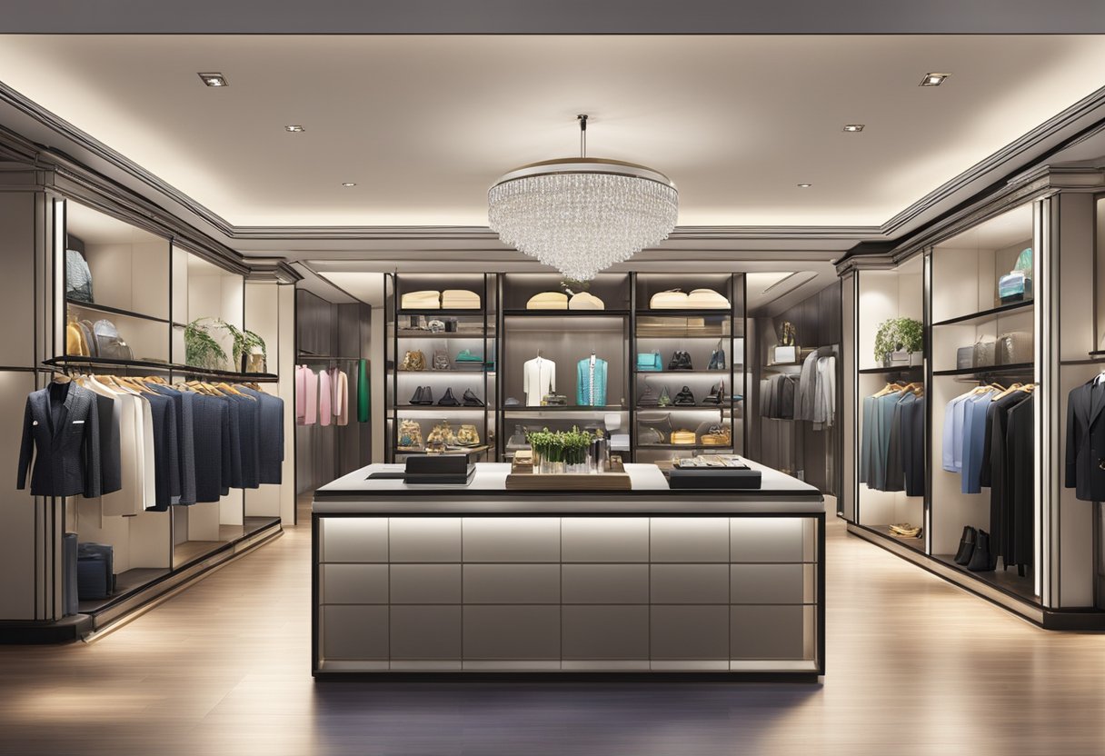 A luxurious display of high-end fashion brands at Club 21 Singapore