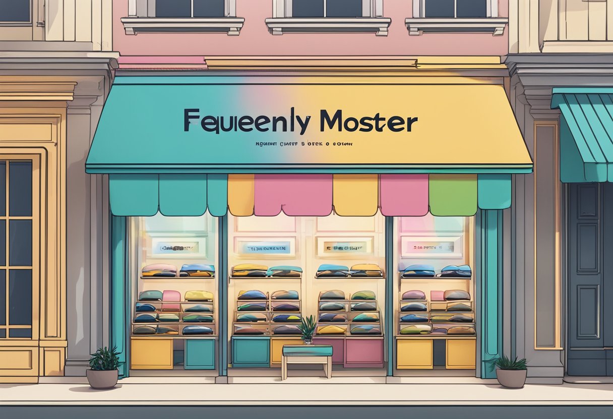 A colorful display of gentle monster sunglasses with a "Frequently Asked Questions" sign in a stylish Singapore storefront