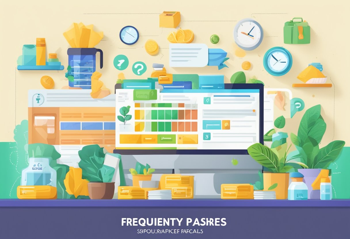 A colorful banner with "Frequently Asked Questions iHerb Singapore" displayed prominently, surrounded by icons representing different categories