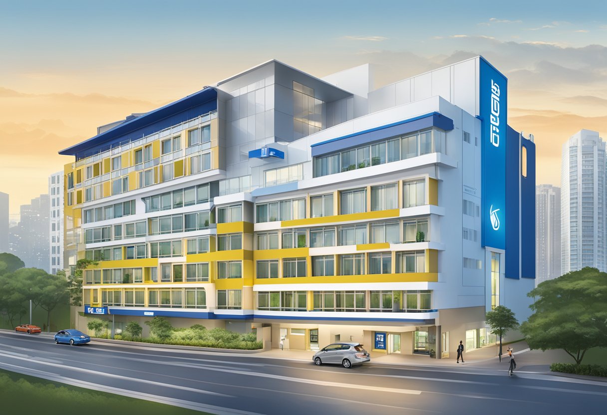 The exterior of ibis budget Singapore Mount Faber, with its modern architecture and vibrant signage, stands tall against the backdrop of the city skyline