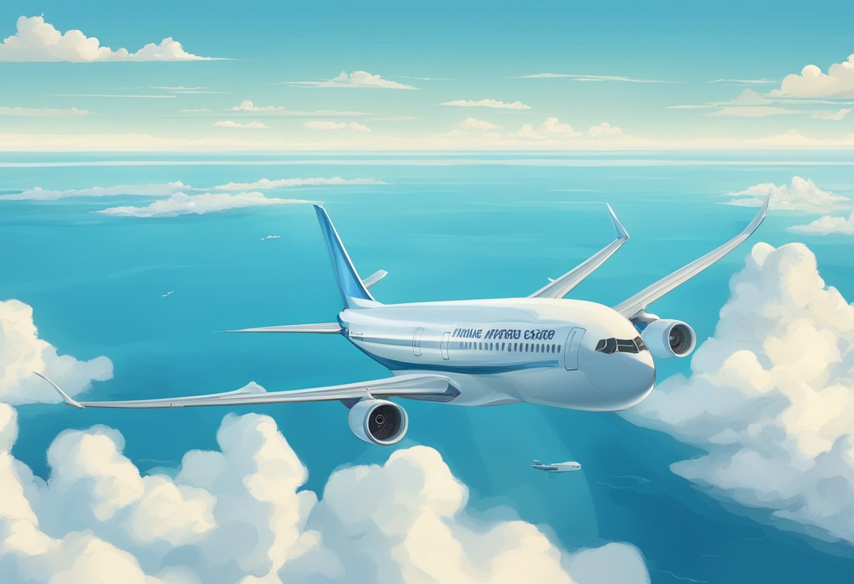 A plane flying over the vast expanse of the Indian Ocean from Singapore to Perth, with clear blue skies and the shimmering waters below