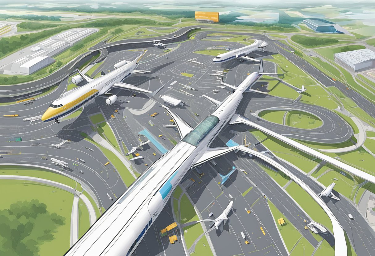 Passengers navigating Changi Airport using a map