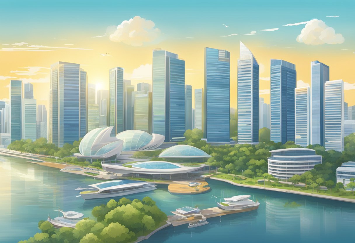 Clear skies over Singapore, with a bright sun shining down. The forecast predicts continued clear conditions throughout the day