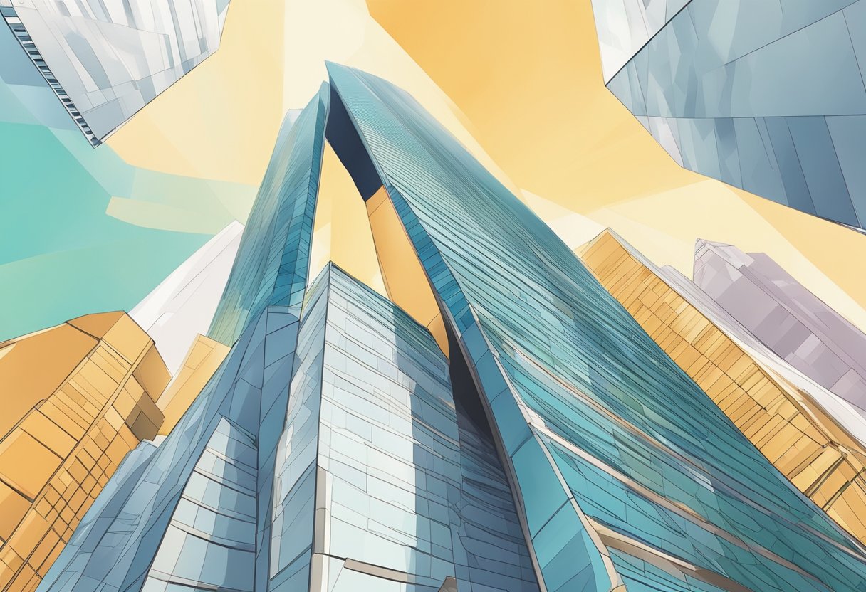 The towering skyscraper in Singapore reaches towards the sky, its sleek and modern design dominating the city skyline