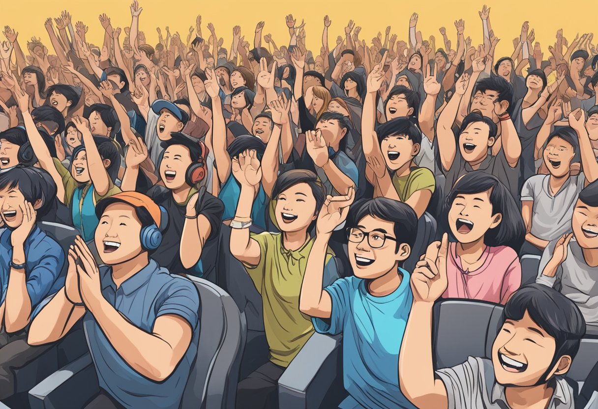 Audience members eagerly raise hands at yoasobi concert in Singapore