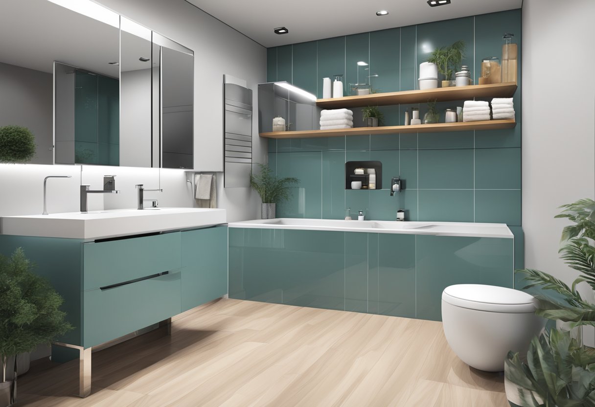 A modern bathroom with sleek, chrome-finished accessories. A clutter-free kitchen with stylish, functional organizers