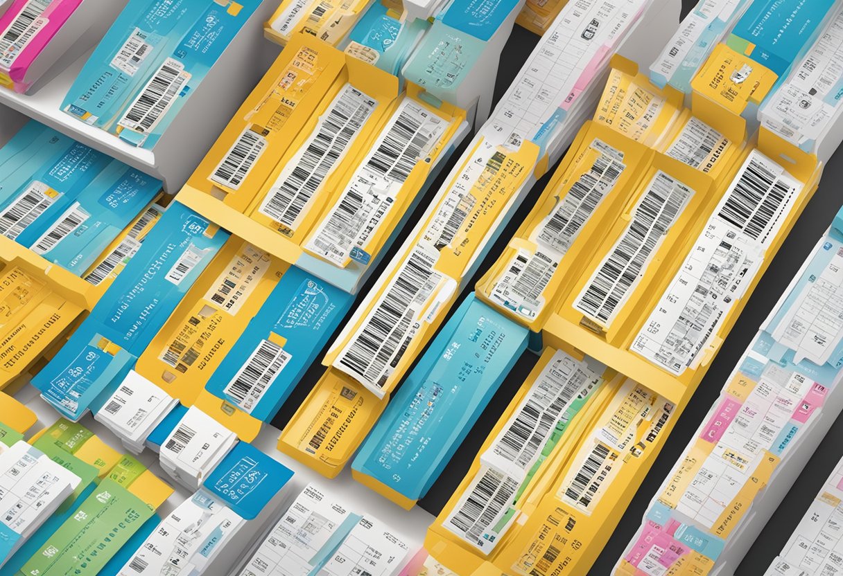 A colorful display of Singapore Pools Toto tickets being printed and distributed at a busy retail outlet