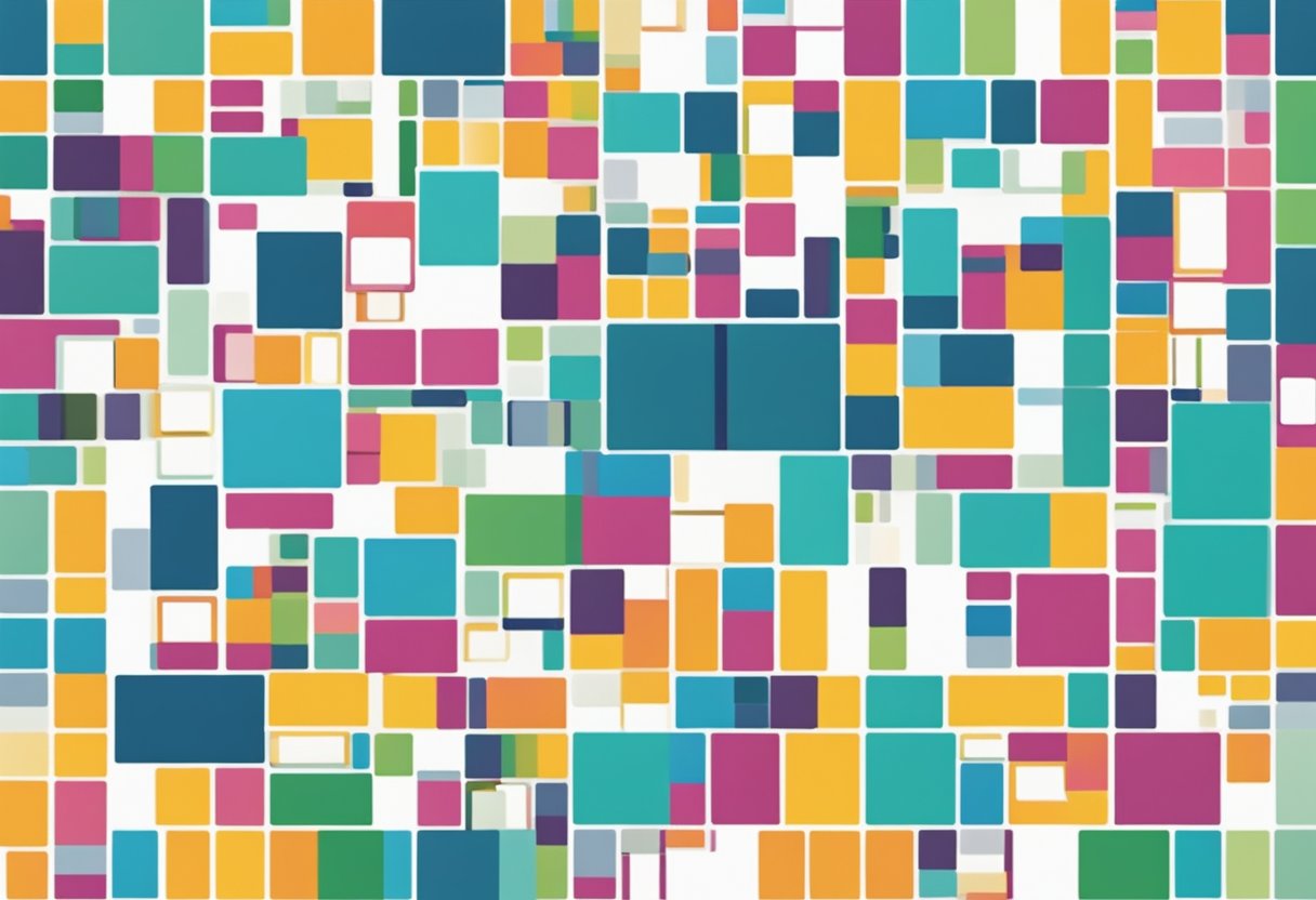 A colorful grid of squares and rectangles with the words "Frequently Asked Questions" in bold, modern font, set against a clean, white background