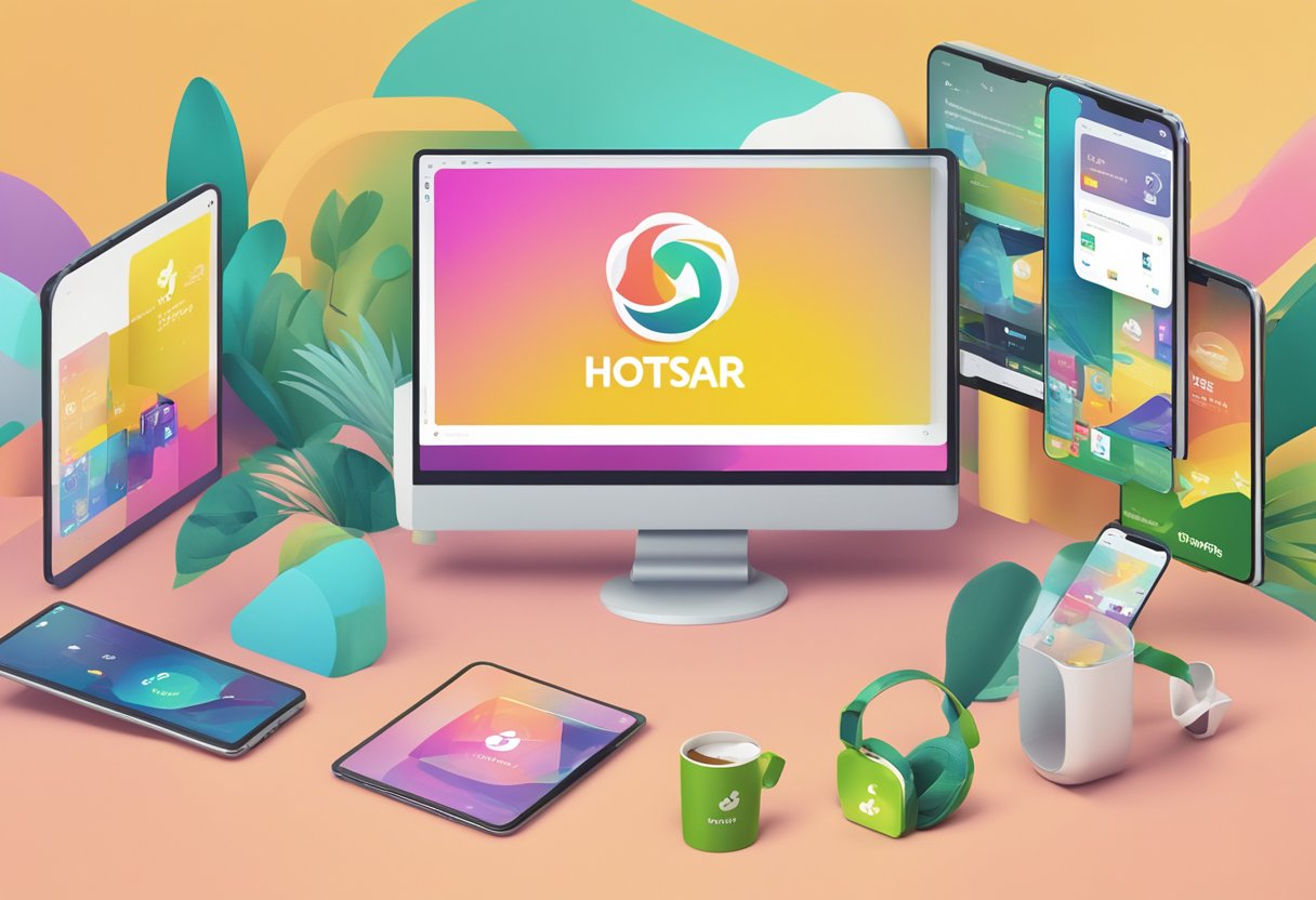 Hotstar Singapore logo displayed on various digital platforms with partner logos alongside for availability