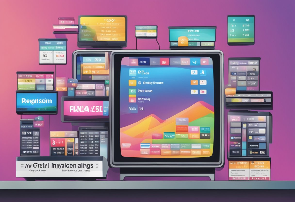 A remote control hovers over a colorful Singapore TV guide, with various channel listings and program schedules displayed on the screen