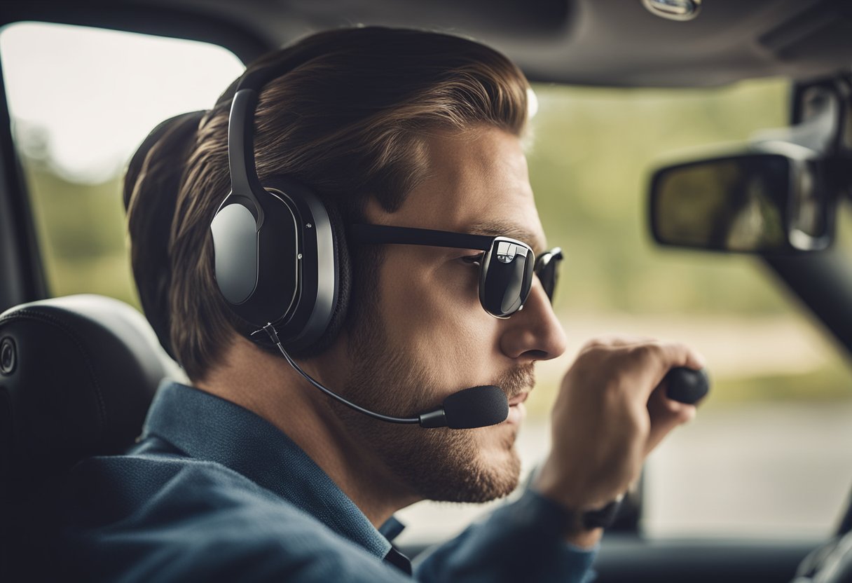 Truckers use headsets, not earbuds, for hands-free communication while driving, maximizing productivity and efficiency