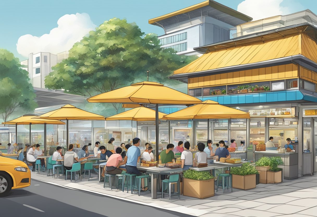 The bustling old airport road food centre in Singapore offers a wide range of amenities and accessibility for visitors
