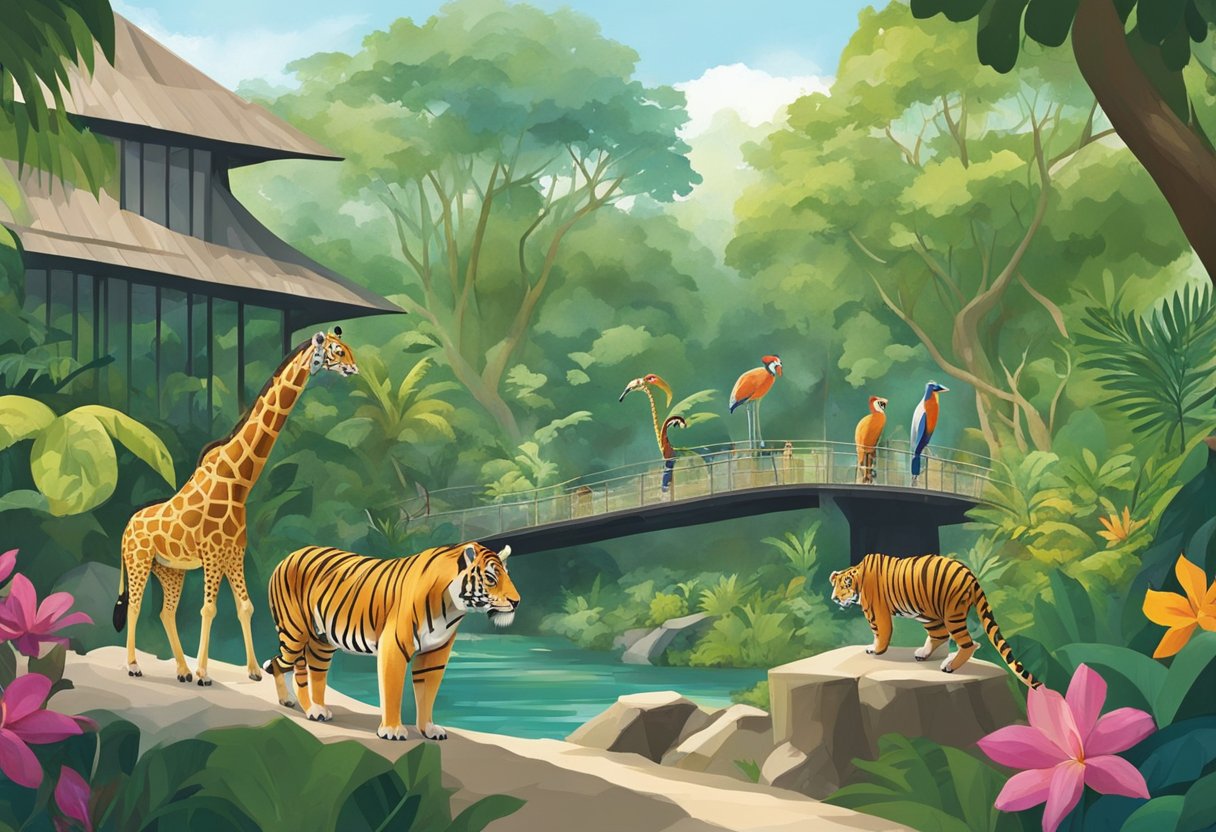 The Singapore Zoo is open from 8:30 am to 6:00 pm daily. The lush greenery and vibrant animal exhibits create a lively and inviting atmosphere for visitors to explore