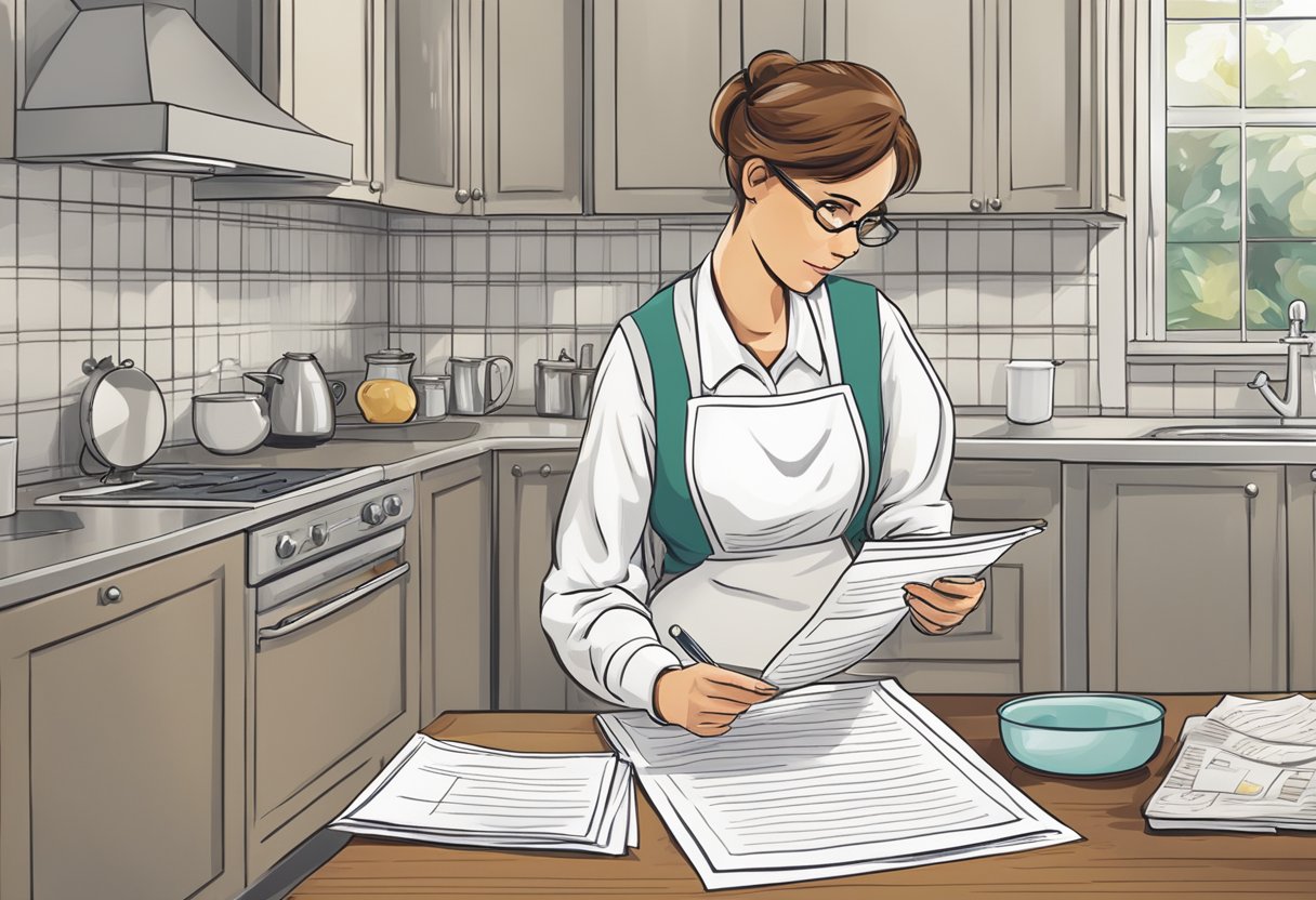 A person carefully reviews a list of maid agencies, comparing their services and ratings before making a decision