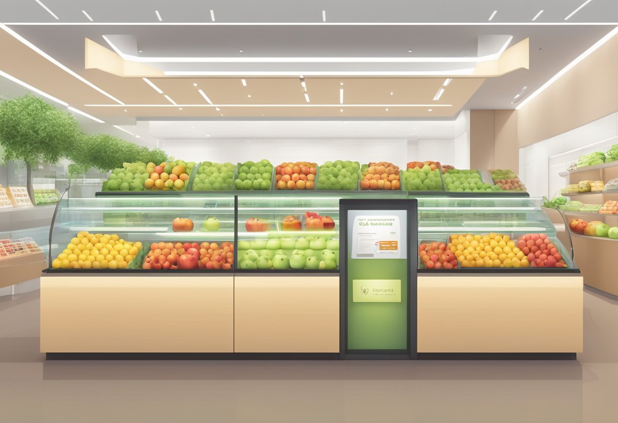 An apple shop in Singapore with a sign displaying "Frequently Asked Questions" and a variety of fresh apples on display
