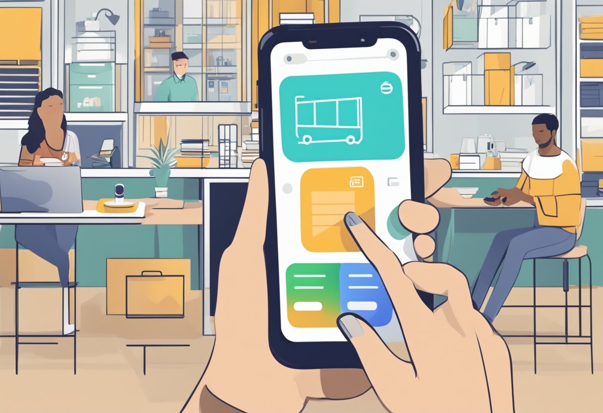 A smartphone being listed on Reebelo's platform, with a seller uploading photos and details, while a buyer browses the app and makes a purchase