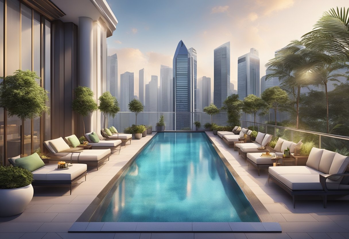 The luxurious Park Avenue Suites in Singapore offer a range of amenities and services, including a rooftop pool, fitness center, and concierge service