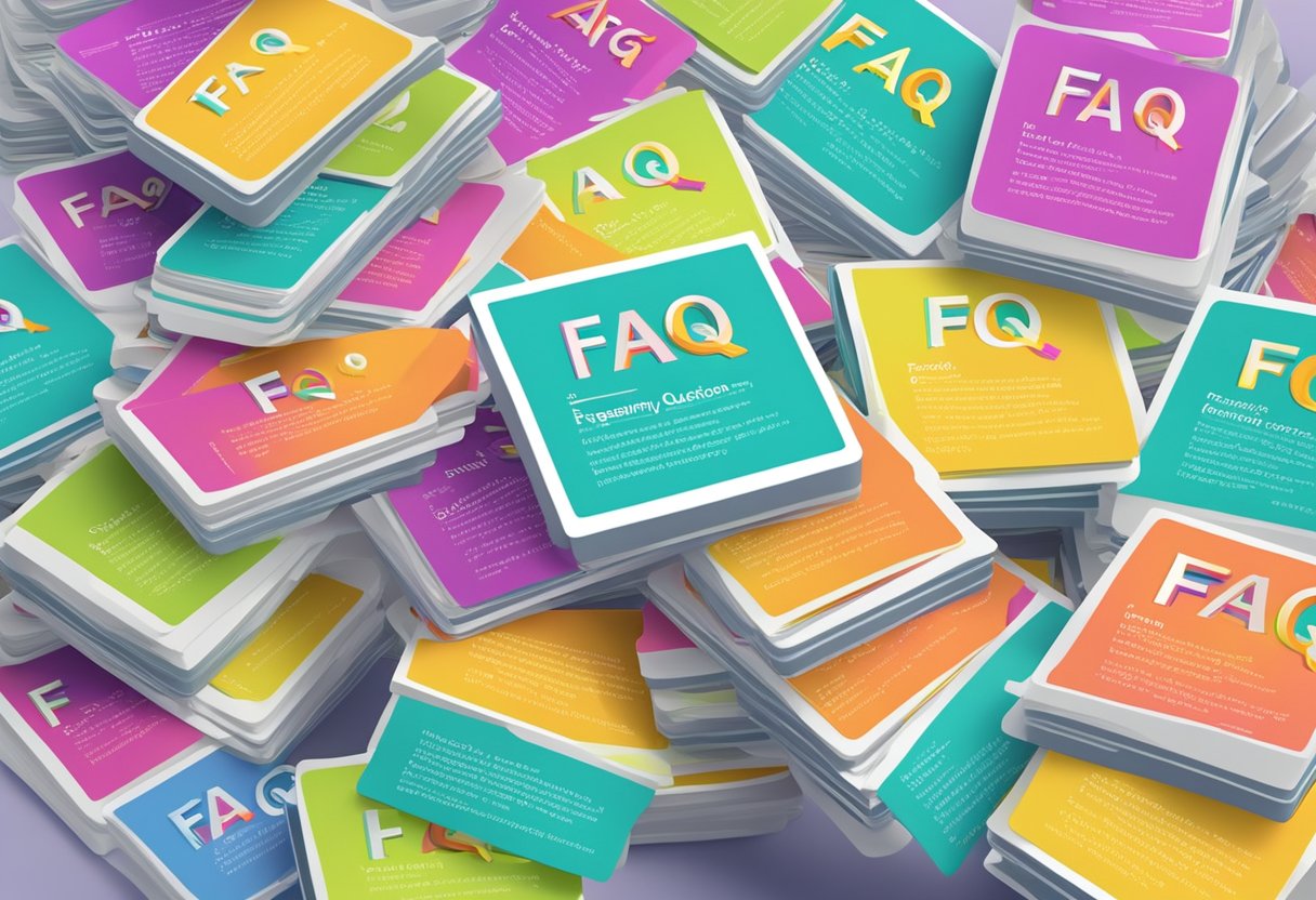 A stack of colorful FAQ cards with "Frequently Asked Questions" written on them, surrounded by vibrant artichokes, set against the backdrop of the Singapore skyline