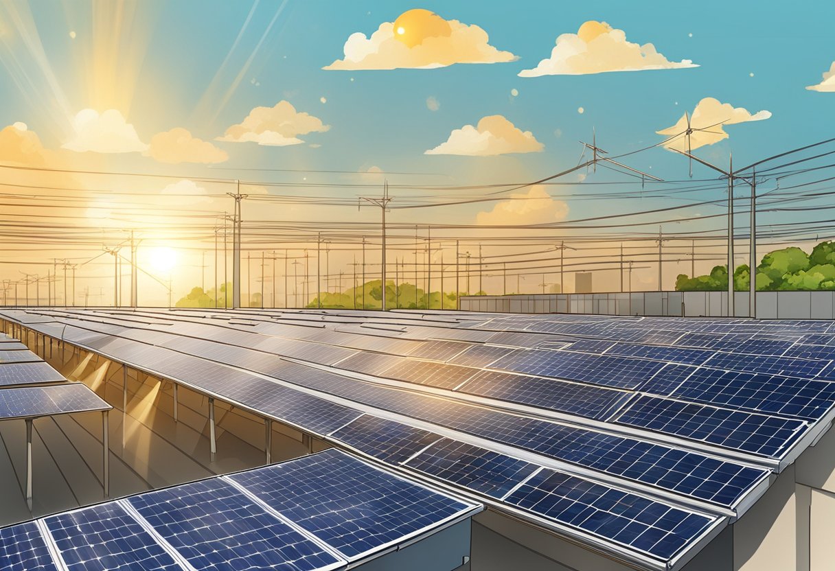 The sun shines down on rows of solar panels in Singapore, glistening with efficiency and maintenance