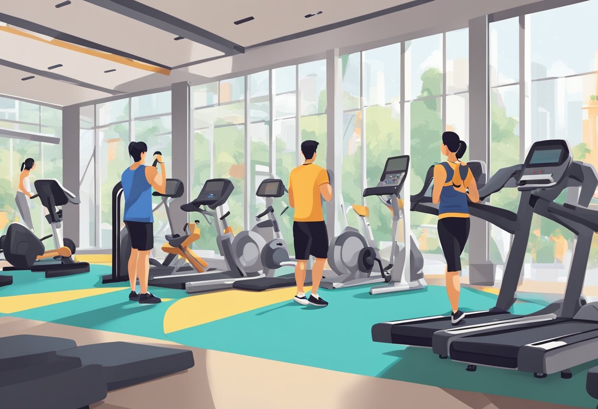 People exploring various gyms in Singapore, comparing equipment, amenities, and atmosphere