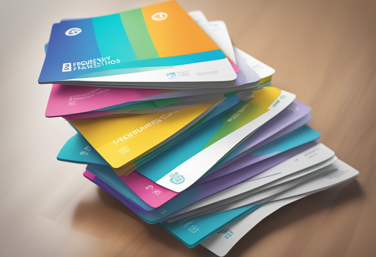 A stack of colorful "Frequently Asked Questions" brochures on a clean, modern table in a bright Singapore office