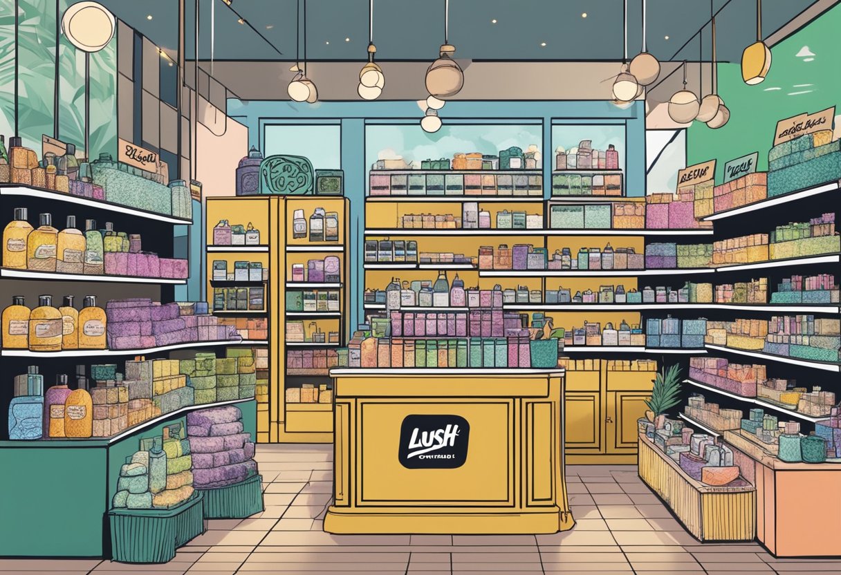 A display of exclusive products and offers at Lush Singapore
