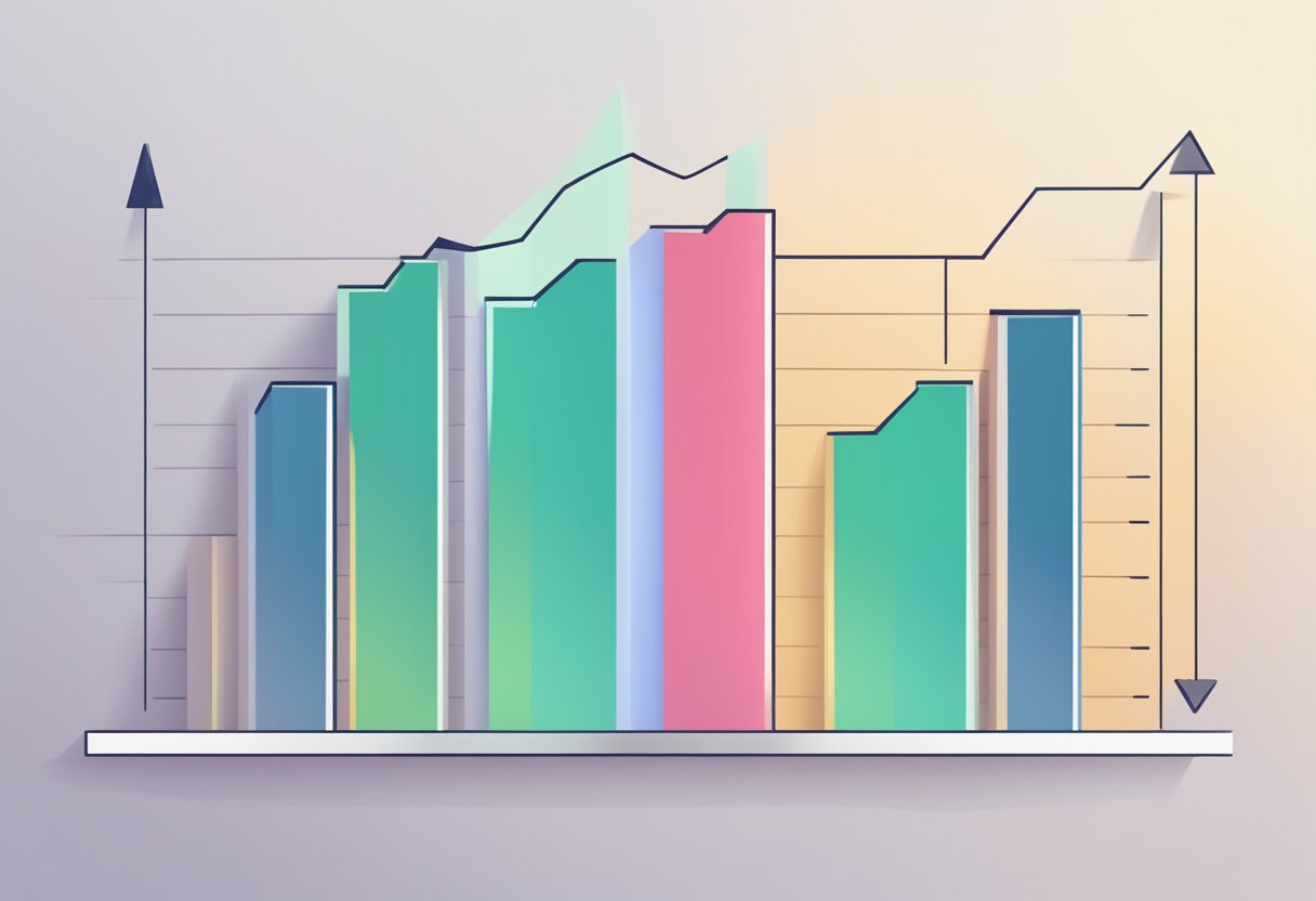 A bar graph showing increasing ROI over time in a business context