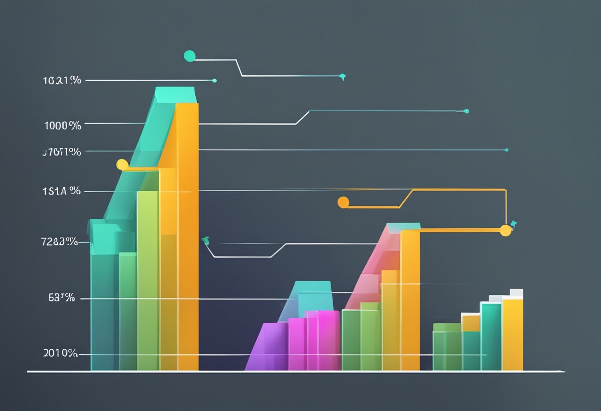 A bar graph showing ROI best practices with upward trend lines and clear labels