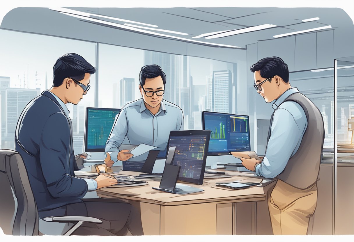 Traders at IBKR Singapore office exchanging stocks and financial instruments