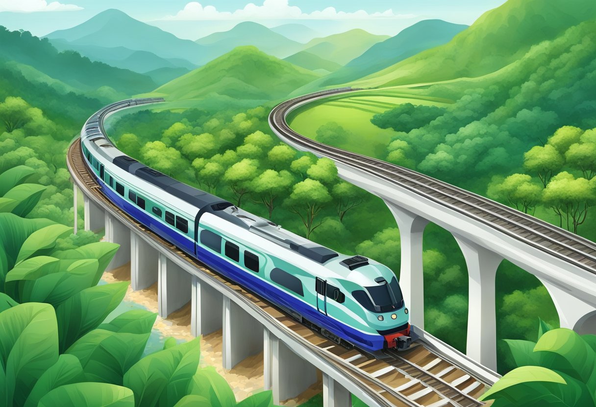 A train travels from Singapore to Chiang Mai through lush green landscapes and winding tracks