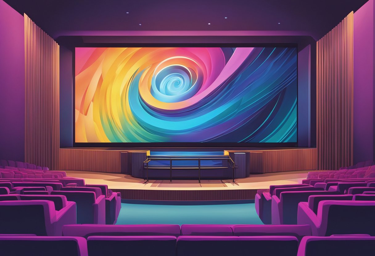 The IMAX projector hums as it illuminates the massive screen, showcasing vibrant colors and crisp details. The state-of-the-art sound system fills the theater with immersive audio, creating an unparalleled cinematic experience