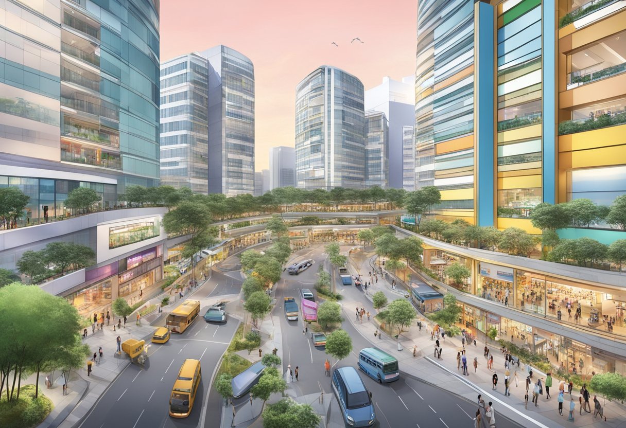 The bustling streets of Jurong East surround the IMM mall in Singapore, creating a vibrant and accessible urban environment