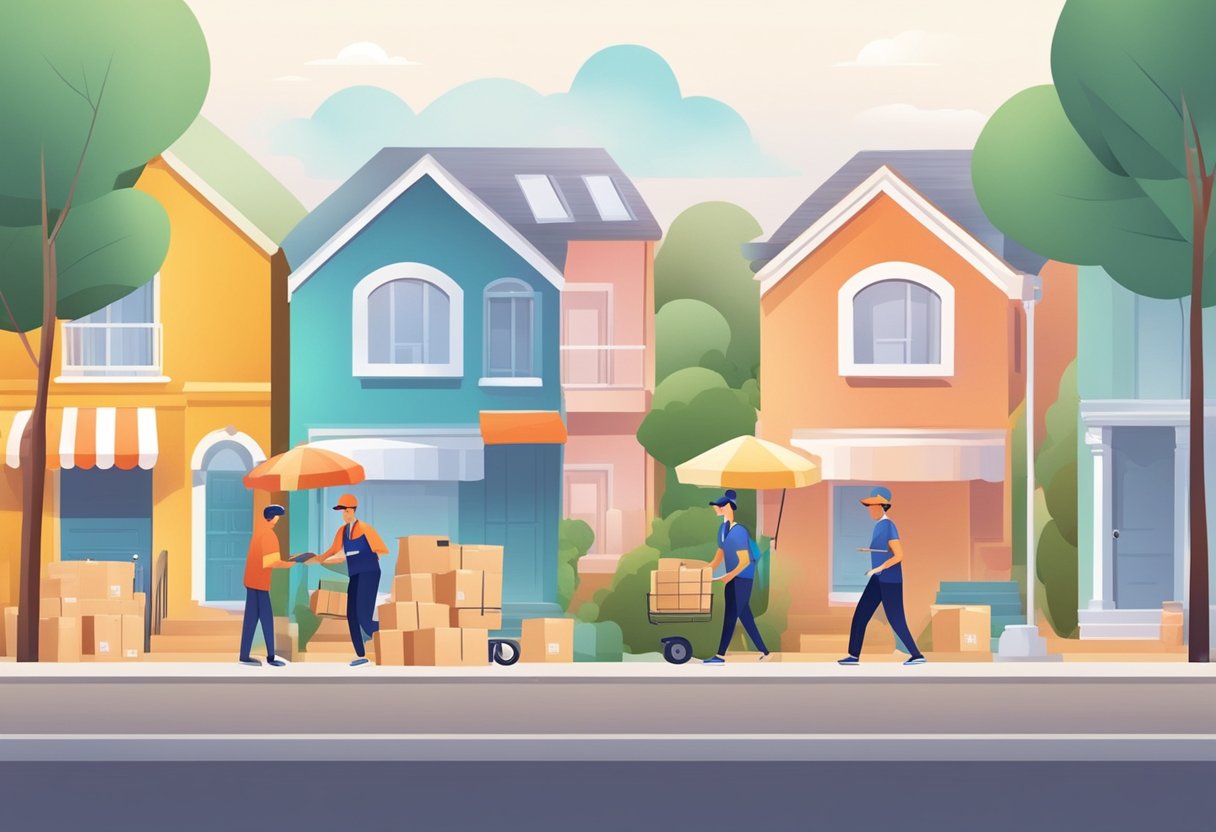 Customers receive online orders, items swiftly delivered to doorstep