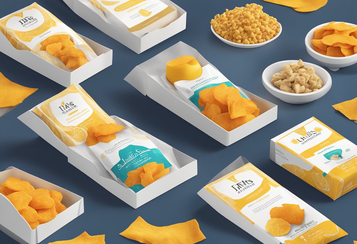 A table displays various Irvins' Signature Products, including salted egg snacks and fish skin. Bright packaging and a modern logo stand out