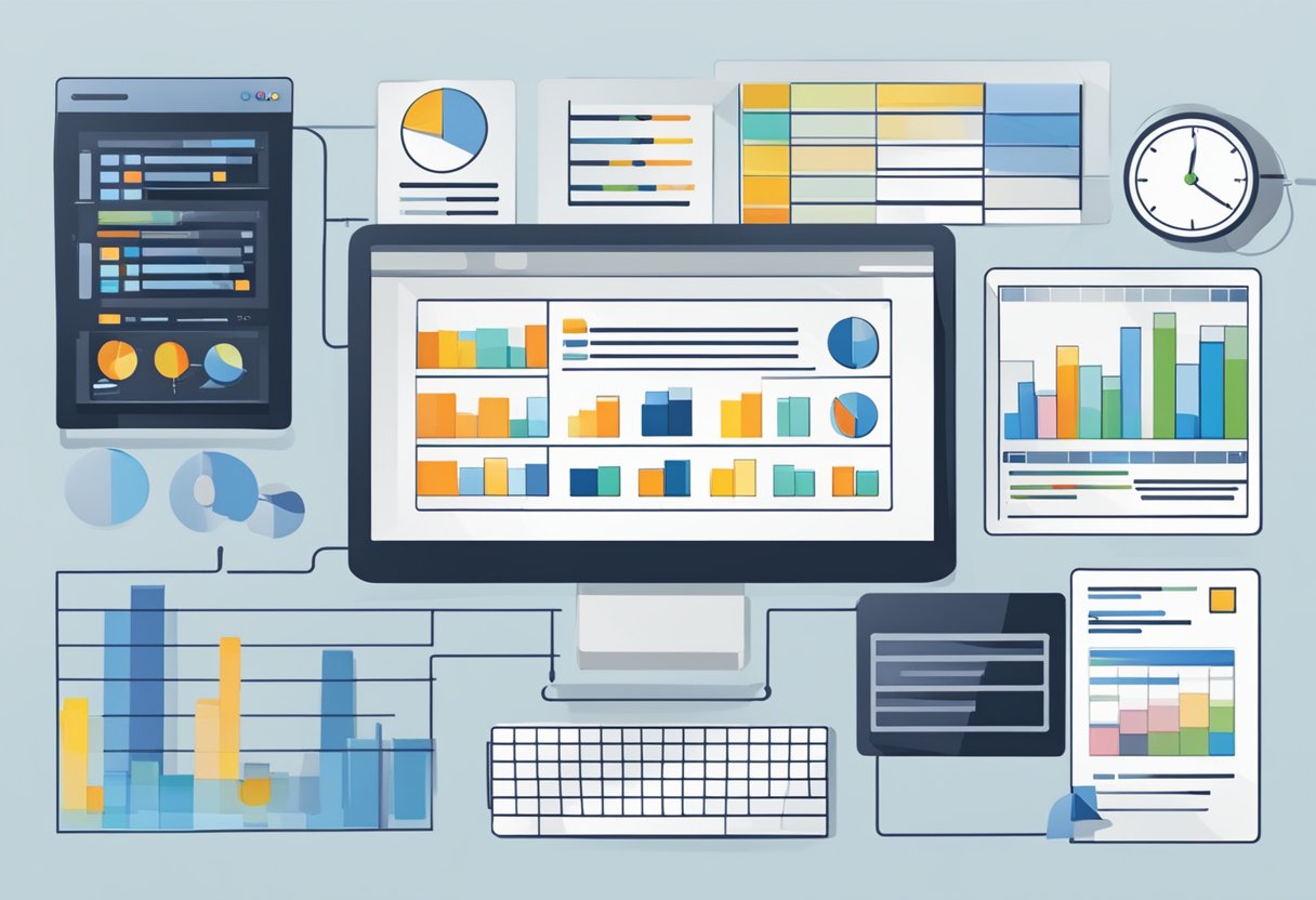 A computer processing data with various charts and graphs to improve student outcomes